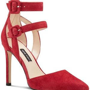 Sexy Nine West red suede heels